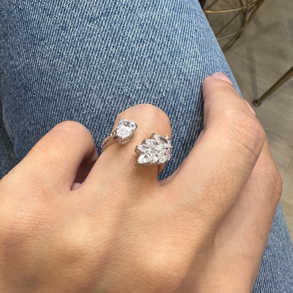 Sterling silver open ring 6-7 - Picture 2 of 2